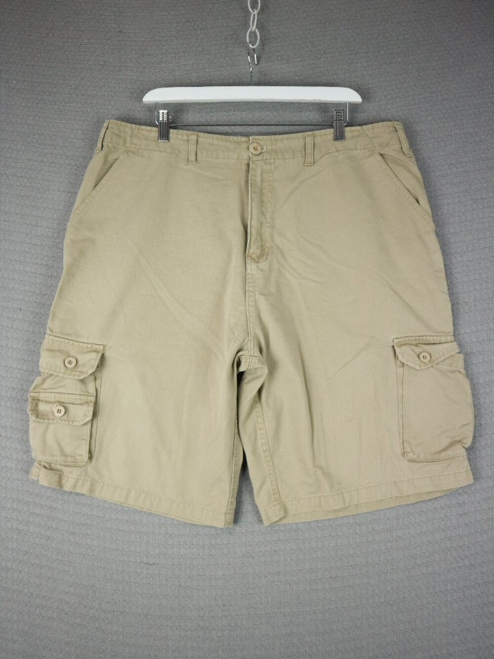 Bongo Beach Khaki Baggy Cotton Cargo Shorts Mens 36W
